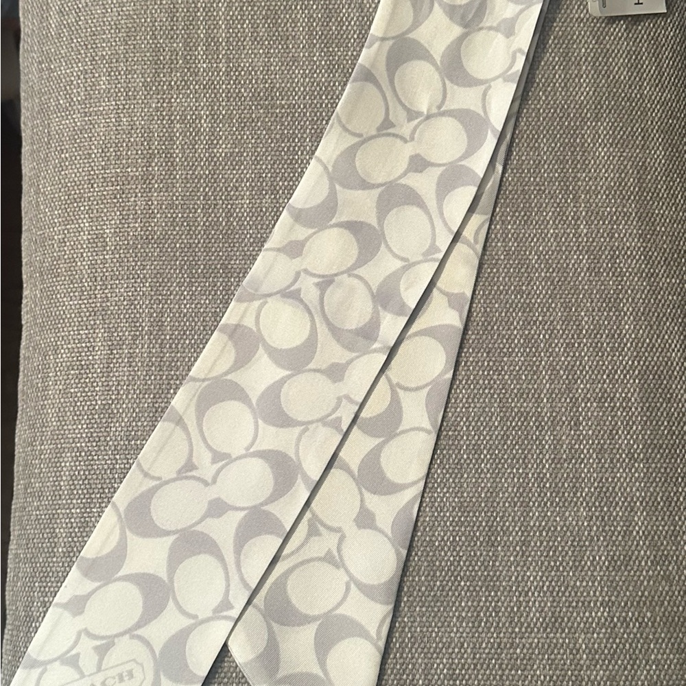 Coach White and Gray Scarf